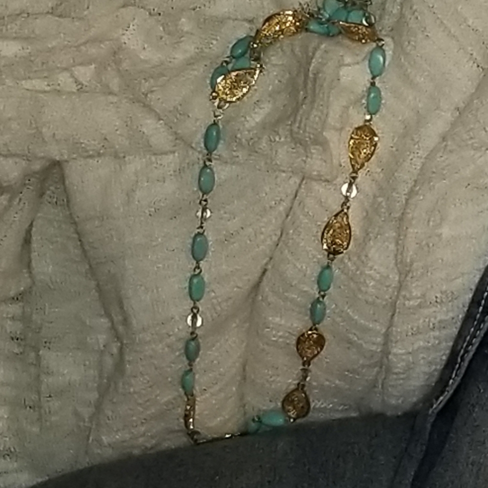 Baby blue stone necklace